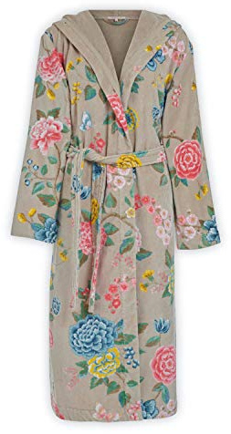 Pip Studio Bademantel Good Evening Blau Sauna Frottier Blumen Blüten Print Morgemantel Geblümt Kapuze