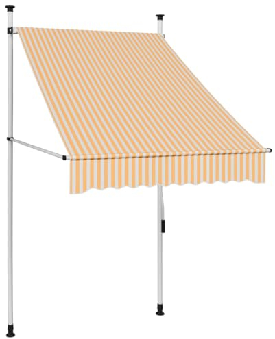 vidaXL Toldo Manual retráctil 100 cm Naranja y Blanco a Rayas