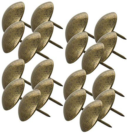 MroMax Polsternägel, 25 mm Kopfdurchmesser, 25 mm Länge, antik, rund, für Möbel, Sofa, Kopfteile, bronzefarben, 35 Stück