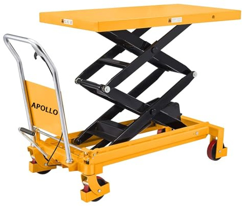 APOLLO Lift Table Cart Manual Double Scissor Lift Table Hydraulic Cart Platform Cart 1760lbs Capacity 59 Lifting Height