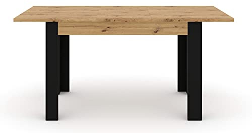 BIM Furniture Tisch Nuka H 120 (160) cm Ausziehtisch Esstisch Wohnzimmertisch handwerkliche Eiche