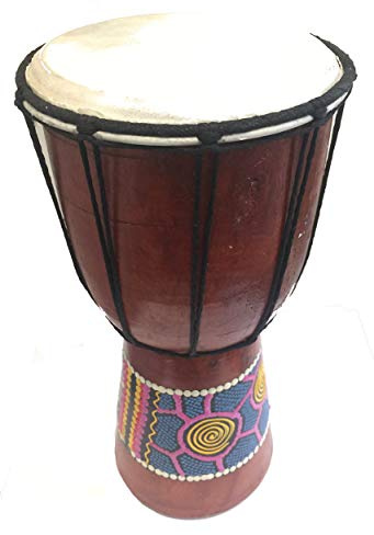 30cm Djembe Drum Bongo Drum Dot Painted Design Holz Fair Trade