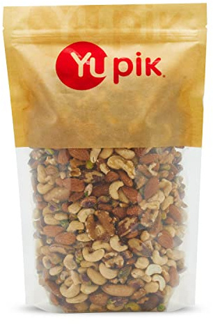 Yupik Raw Mix Nuts, 1 lb, Premium Natural Mixed Nuts with Almonds, Walnuts, Pistachios, Cashews, and Brazil Nuts, Healthy Snack,Brown, Pack of 1