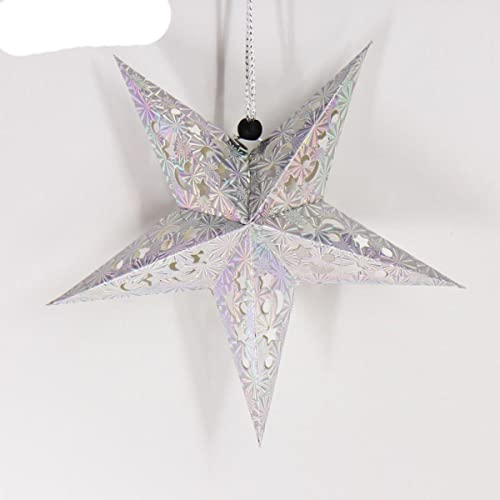 Neue 30cm DIY Hängende 3D Papierstern Weihnachtsschmuck Papierlaterne Hochzeit Geburtstagsfeier DIY Dekorationen Supplies-Sliver