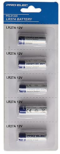 PRO ELEC PEL01229 Alkaline LR27A 12V Battery, 5 Pack