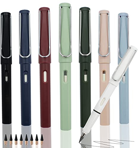 CIOUYAOS 8pcs Ewiger Bleistift, Tintenlose Bleistift mit 8pcs Ersatz Stift-Mine, Dauerbleistift Everlasting Ohne Anspitzen Eternal Schreibstift für Kinder Schule Künstler Schreiben Skizze Zeichnung