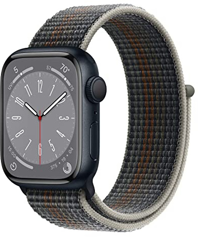 Apple Watch Series 8 (GPS, 41MM) - Midnight Aluminum Case with Midnight Sport Loop (Renewed)