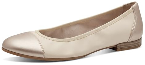 Tamaris Damen Klassische Ballerinas, Frauen Flats,Comfort Lining,TOUCHit-Fußbett,Slip-ons,klassisch elegant,Ballerinen,Ivory Comb,41 EU
