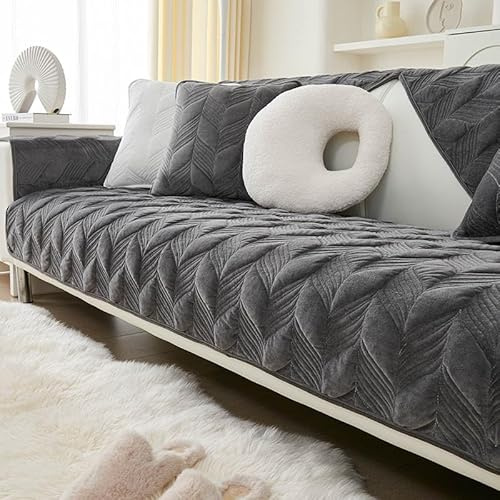 YWQJL Samt Sofabezug Sofaschoner antirutsch1 2 3 4 Sitzer,l Form Sofaüberwurf rutschfest,Sofa Überzug hundedecke Sofa Couch Überzug Couch Überzug Sofa Überwurf (A, 70x70cm)
