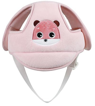 Baby Kopfschutz Schutzhelm Atmungsaktiv Sicherheit Baumwolle Schutzkappe Kopfschutzmütze Kopfschutzkappe Verstellbar Babyhelm Geschirre Hut für 3-24 Monate Baby Kleinkind Lernen Laufen und Sitzen