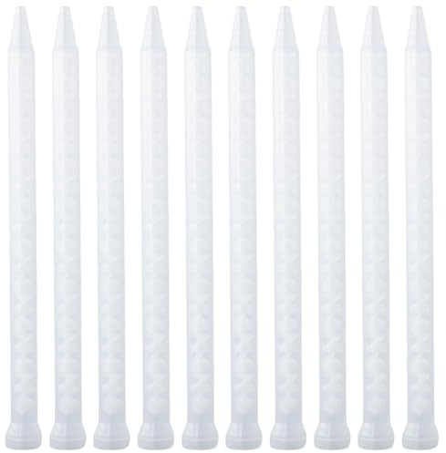 napkery 10 Pieces Epoxy Mixing Nozzle Tip Static Mixer Nozzle Tubes 18-Element Adhesive Cartridges Spiral Tip