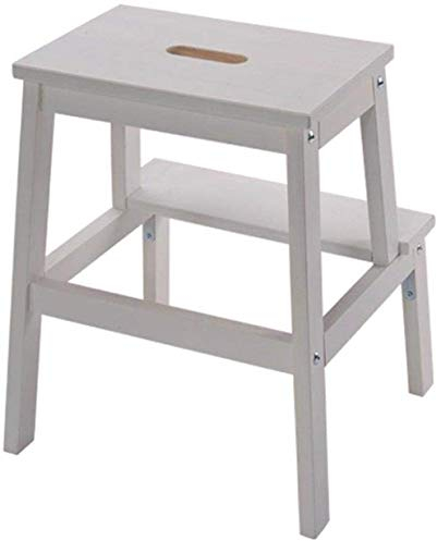 Indoor-Kletterhocker, Klappstuhl, Tritthocker, Massivholz, 2-lagig, Multifunktions-Leiterhocker, Schuhbank, Kletterhocker, Trittleitern/weiß