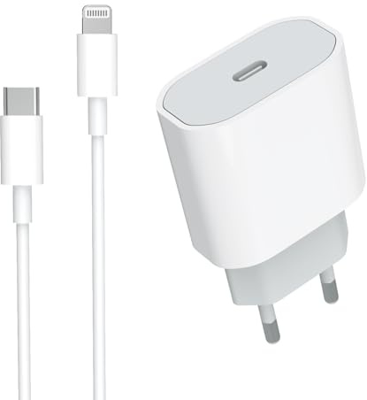 Chargeur Rapide USB C 20W mit Câble USB C vers Lightning 1m pour iPhone 14 | Certifié MFi USBC Prise Secteur Mural Type C Alimentation Adaptateur pour iPhone 14/14 Pro/14 Pro Max/14 Plus/13/12/11/X/iPad