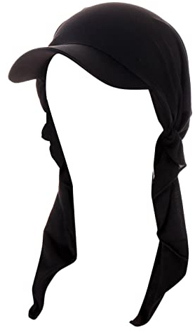 Chemo Mütze Damen Visor Bandana mit Schirm Haarband Sommer Kopftuch Schal Hüte Sonnenhut Tennis Baseball-Mütze Turban Kopfbedeckung Headwear Kop Wraps Sonnenblende Kappe Schwarz Einheitsgröße