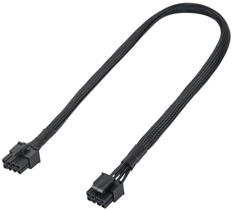 YieJoya CPU 8Pin Stecker auf CPU 8 Pin (4+4 abnehmbar) Stecker EPS-12V Motherboard Power Adapter Ummanteltes Kabel für Seasonic Netzteil