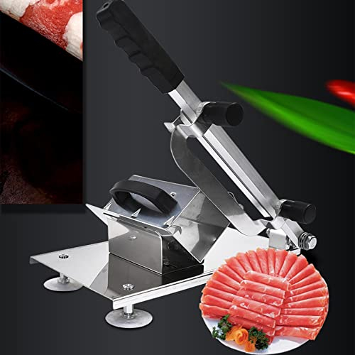 pour un usage domestique ou commercial, machine de découpe manuelle en acier inoxydable congelée adaptée à la vanille, au nougat, au bacon, à l'agneau, au jambon, à la tranche de bœuf, aide au barbec