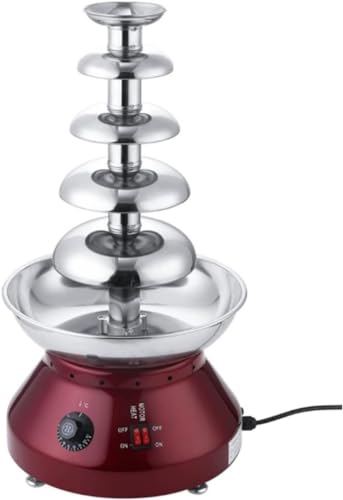 XARONF Chocolate Fountain, Electric Stainless Steel Chocolate Fondue Fountain Machine, Heat & Motor Settings, For Party Wedding And Family Gathering 5-Tier
