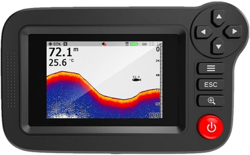 Kavolet Tragbarer Angeln Fisch Finder 3,5 Zoll kabelloser Sonar-Fischfinder Unterwasser-Tiefenlot mit Angeldetektor, LCD Tiefe Angeln Echolot Fischfinder für Bootskajak Seefischerei