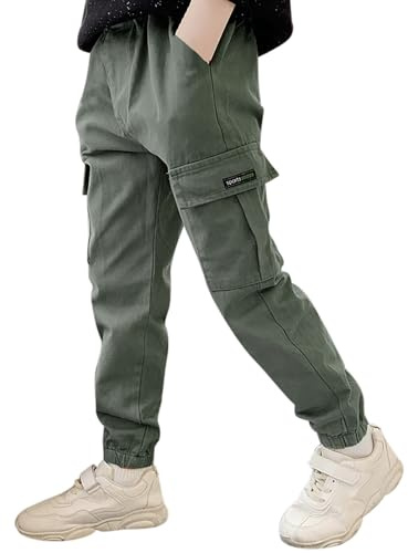 Pantalon Cargo Ado Garçon Taille élastique Large 8-15 Ans Pantalon Ample Enfant Garcon Hiver Pas Cher Confortable Casual Sport Jogging Streetwear Sweatpants