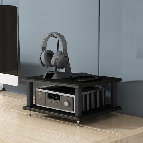 Hifi rack Router schrank Stereo-Komponenten-Rack/Schrank,Hochwertiger Audio-Video-Medienständer,Bodenstehendes Audio-Rack Tower-CD-Player-Ständer für Audio-Video-Theater im Büro(Nero,40X35X22CM)