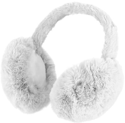 fiebig Ohrenschützer aus Kunstfell | Earband in Einheitsgröße 54-63 cm | Ohrenwärmer in Microfleece (One Size, Weiß)