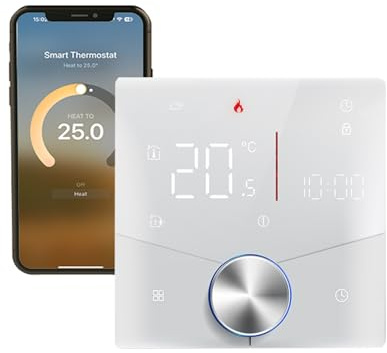 Qiumi Matter Thermostat de Chauffage pour système de Chauffage de l'eau Fonctionne avec Alexa Google Home homekit Apple Home