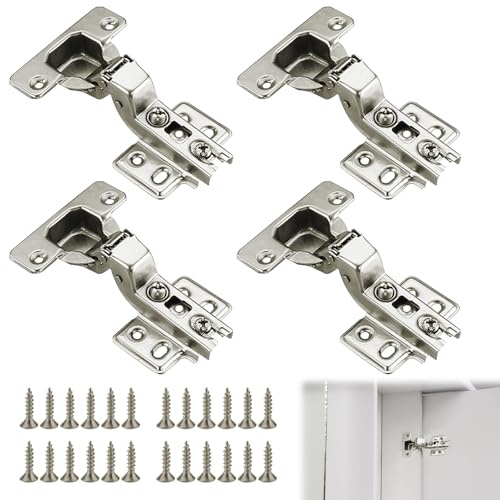 4 Pcs Kitchen Cabinet Hinges,Cabinet Hinges,Kitchen Cupboard Hinge s, for Kitche n Bathroom Bedroom Dining Room