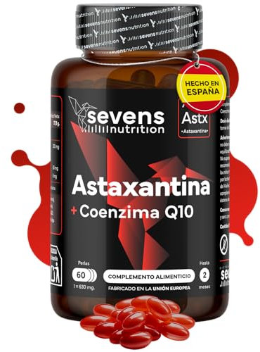 Astaxantina Naturale Pura AstaPure® – Integratore con Coenzima Q10 e Olio Extravergine di Oliva – Complesso Antiossidante – 8 mg di estratto di Haematococcus Pluvialis – Senza OGM