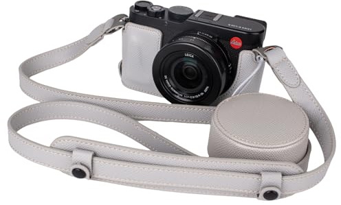 VOVMOEYA Protective Camera Case Kit for Leica D-LUX8 Camera,for Leica DLUX8 Half Case D-LUX 8 Camera Cover with Front Lens Cap with Shoulder Strap-Grey