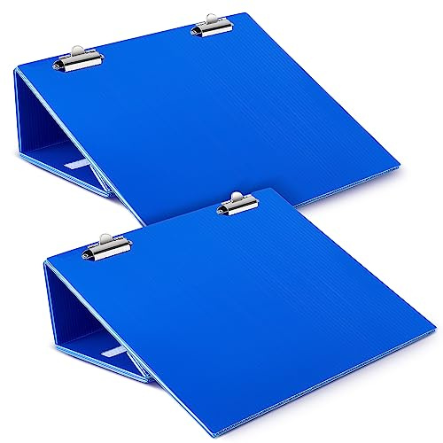 Nuanchu 1 Pcs Folding Slant Board for Writing 14x12 Inch, Blue | Adjustable Tilted Surface, Large Slanted Clipboard Design Improves Handwriting Legibility, Ergonomic for Student, Office Work