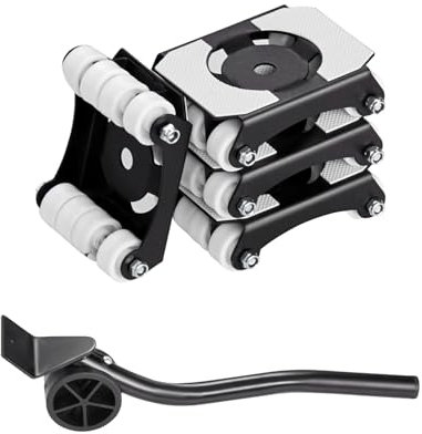 VEVOR Furniture Dolly, 750 lbs Load Capacity, Heavy Duty Furniture Movers with Wheels, Carbon Steel Panel, Dual-Row & Eight-Wheel Structure, Furniture Lift Slider Tool Set for Appliances, Sofa, Fridge