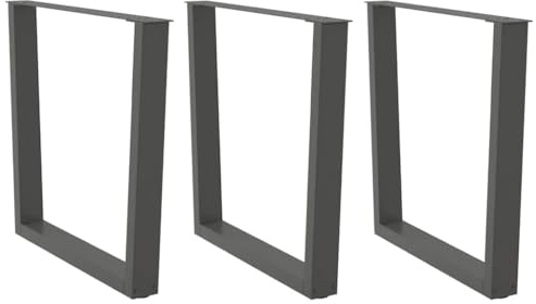 vidaXL Pieds de table à manger en forme de V, 3 pièces, anthracite,
