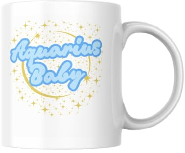 VARZI Tazza In Ceramica Segno Zodiacale Idea Regalo 1956 (Acquario)