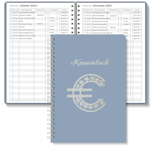 BIROYAL spiralfinansbok, Morandi-blå