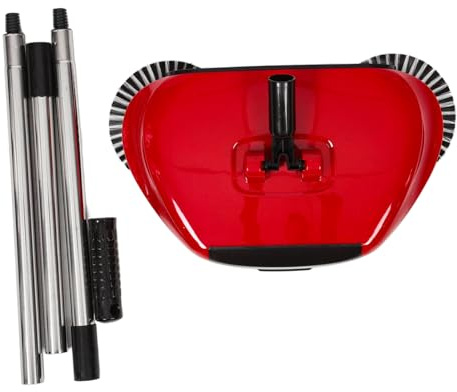 COOPHYA Balayeuse à Pousser Multifonction Rotative 360° Balai-brosse en Pet Poignée Réglable Acier Inoxydable Nettoyage Sols Durs Maison Outil sans Pile Couleur Aléatoire