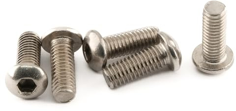 Mini viti ISO-7380 con testa semicircolare e esagono incassato in acciaio inox A2, 4 x 10 mm