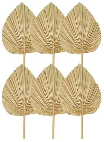 Blmirror 6 Piezas Hojas de Palma Secas Abanicos de Palma Secas Naturales,Lanza de Palma Grande para DecoracióN de Boda,DecoracióN de Hojas de Palma Tropicales L