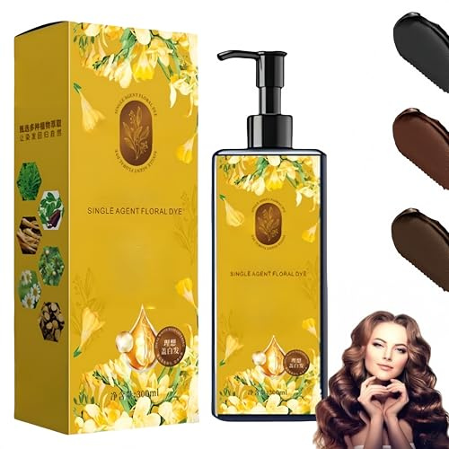Tinte nutritivo de origen vegetal, champú de coloración natural y de larga duración, cobertura uniforme y de canas, tinte floral de larga duración, suaviza y aporta brillo (Negro)