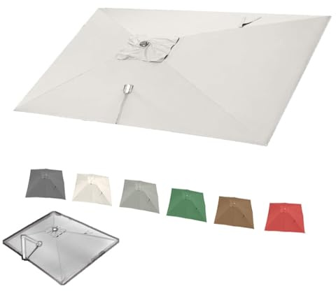 Auvent de rechange pour parasol déporté de 3 x 3 m – Housse d'ombrage beige – Tissu durable pour terrasse, jardin et terrasse