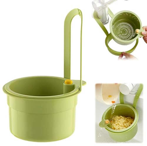 Küchenabflusskorb, Abtropfkorb für Spülbecken mit Sieb, Spülbecken Sieb für einfache Entsorgung von Lebensmittelresten, Grün