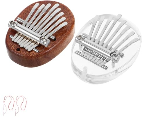 DEARMAMY 2piezas Mini Piano de Pulgar de Tonos Kalimba de Dedo Pequeña para Principiantes Instrumento Musical Portátil para Fiestas y Prácticas Caseras
