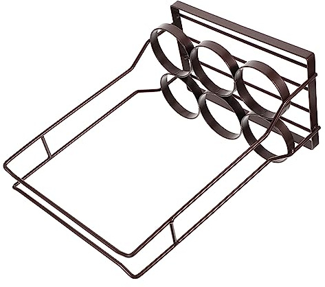 Cesto portabottiglie in ferro nero per KTV e bar, elegante supporto per bottiglie e portabottiglie con supporto, perfetto per bar, ristoranti o eventi