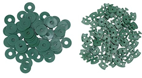 DIRBAK Clip per serra con rondelle, 100 elementi di fissaggio in plastica per pluriball isolante e rete ombreggiante, dimensioni 20x20 mm 25 mm.