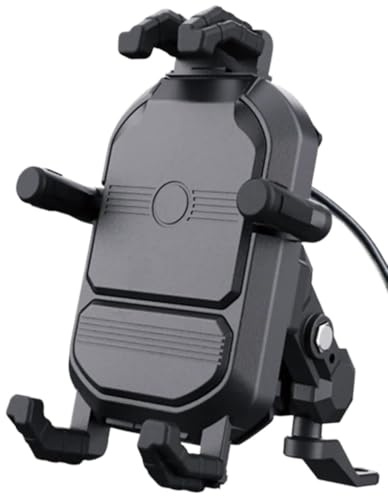 Moto GPS Support Navigation Support Téléphone/Smartphone sans Fil 15 W avec Chargeur Antichoc Et Occultant pour Moto Vélo Moto Navigator Bracket(Mirror Charger)