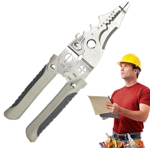 Zunetsutock Utensile per la Spellatura dei Fili,Attrezzo Per Il Taglio Di Cavi In Acciaio Inossidabile - Pinze per Spelare i Fili Elettrici,Per Uso Domestico Spogliare Taglio Crimpare Strip