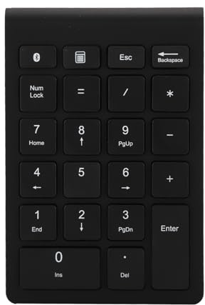 MechKit BT304 Teclado numérico de 22 Teclas Mini Teclado inalámbrico Bluetooth 5.0 Diseño ergonómico ultradelgado para Sistemas Android Mac OS Negro Plata Negro Gris Hierro Oro Ros (Negra)