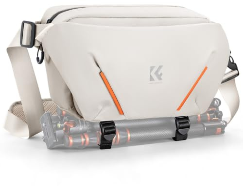 K&F CONCEPT Camera Sling Bag,Lightweight Camera Bag with Tripod Holder | Water-Resistant, Foldable Side Pocket, Quick Access,Camera Case Crossbody Bag, for Canon/Sony/Nikon/DSLR/Mirrorless/vlog,BS19