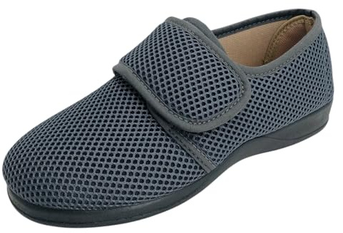 J. Ruiz calzados JR - Zapatillas de Casa Mujer Pies Delicados (Gris, 40, Sistema tallas calzado EU, Adulto, Hombre, Números, mediano, 40)