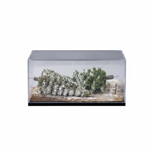 F Fityle Miniature Snow Landscape Winter Scene Diorama Model Display With Two Frosted Conifer Trees And Layered Snow Ground Base 1 64 Scale Roadside Sign