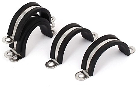 Sourcingmap 38mm U Clips EPDM Rubber Lined Mounting Brackets 5pcs for Pipe Tube Cable